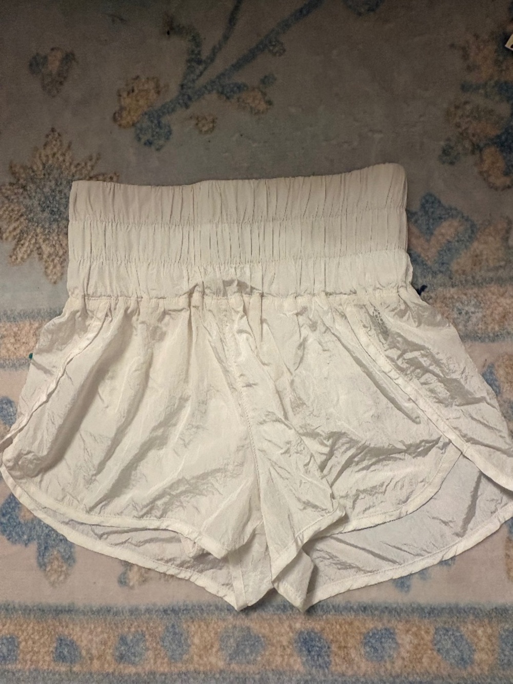 Free People FP Movement White Running Shorts Small High Rise Flowy Athletic